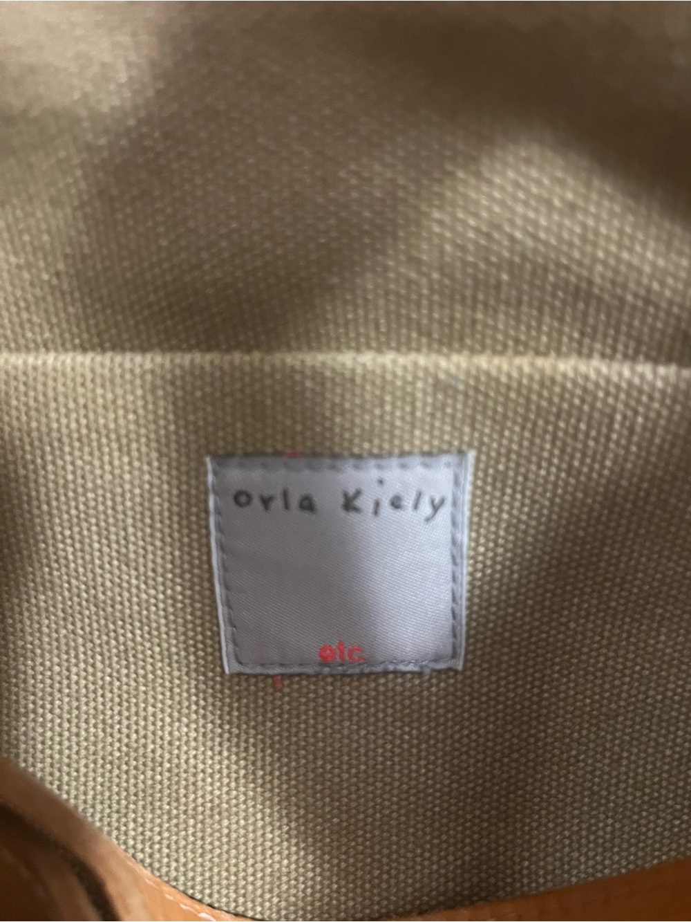 Orla Keily Canvas Floral Pattern Tote Bag with Tan Handles - Picture 3 of 6
